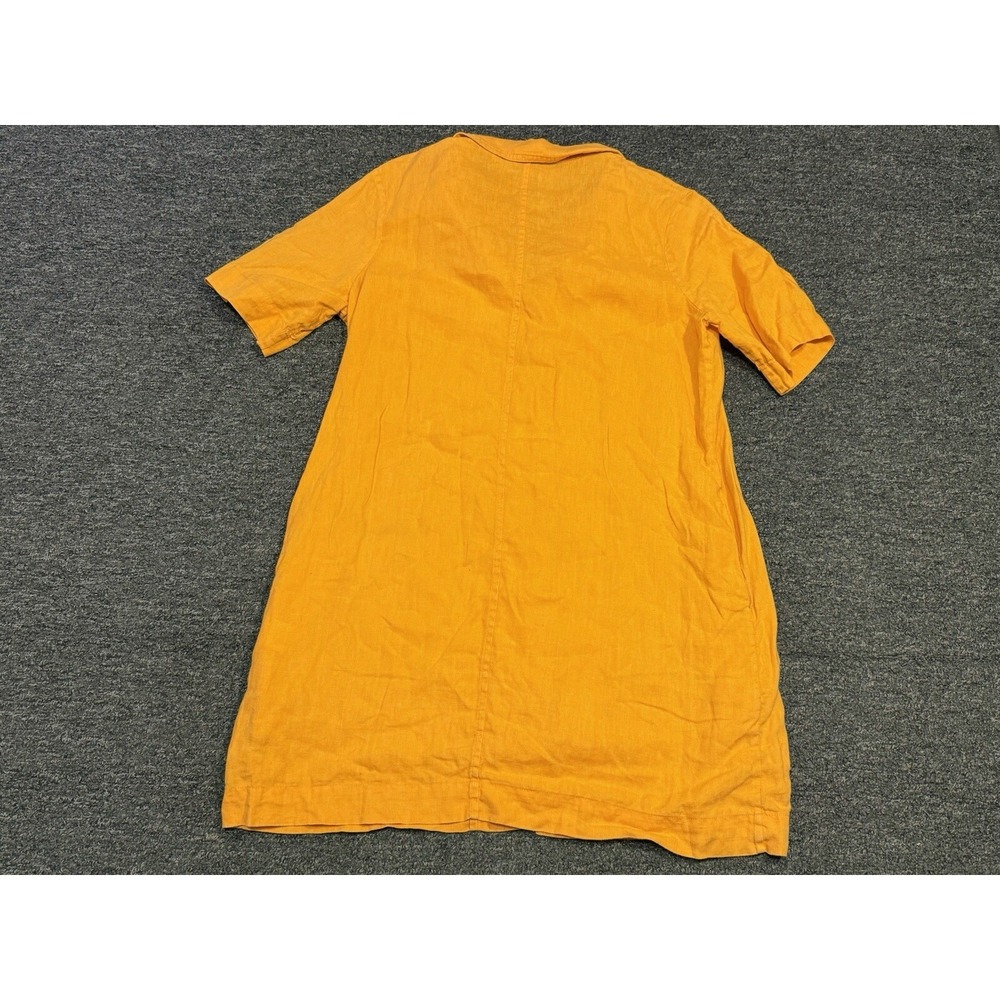 EVERLANE Linen Button Down Shirt Orange Short Sleeve Women Small Beach Tunic - Picture 2 of 7